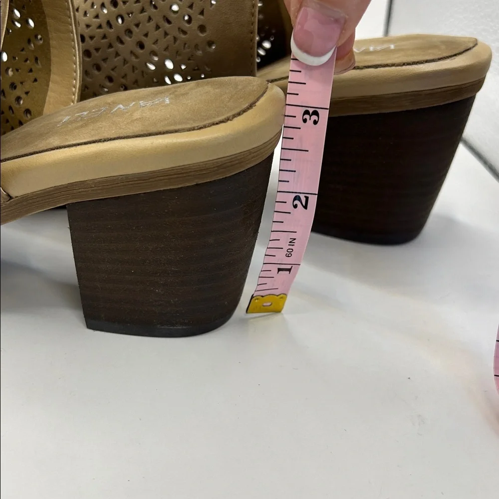 Van Eli Tan Perforated Wedge Sandals